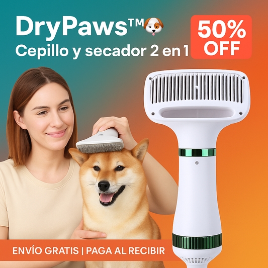 DryPaws™🐕🍃Cepillo y secador 2 en 1